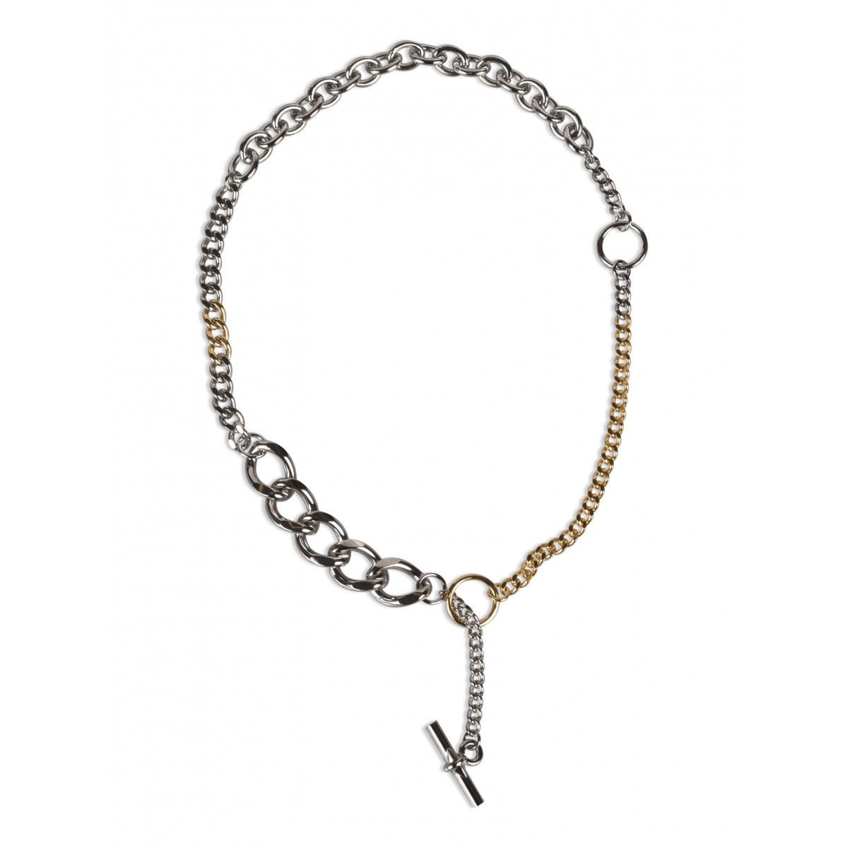 Silver and Golden-tone Chain Necklace
