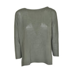 maglia scollo barchetta manica 3/4 con spacchi 