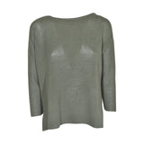 maglia scollo barchetta manica 3/4 con spacchi 