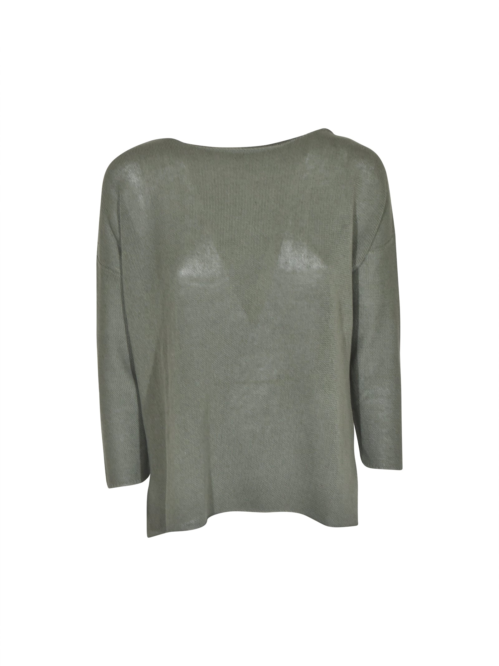 maglia scollo barchetta manica 3/4 con spacchi 