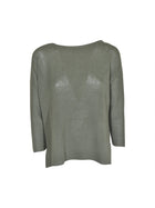 maglia scollo barchetta manica 3/4 con spacchi