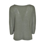 maglia scollo barchetta manica 3/4 con spacchi 