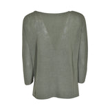 maglia scollo barchetta manica 3/4 con spacchi 