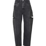 jeans con tagli laterali 