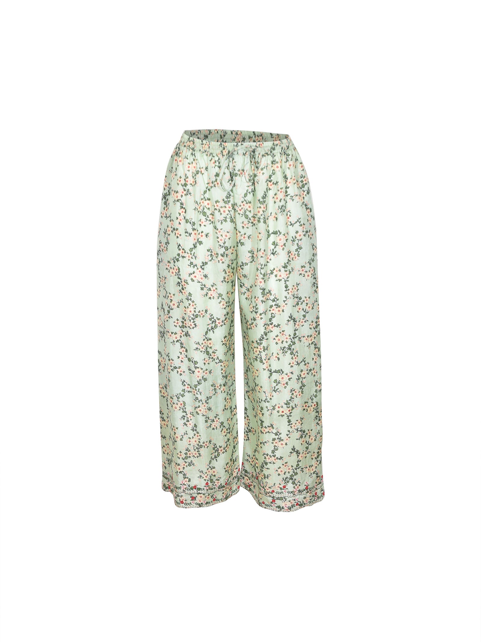 pantaloni elastico gamba larga 