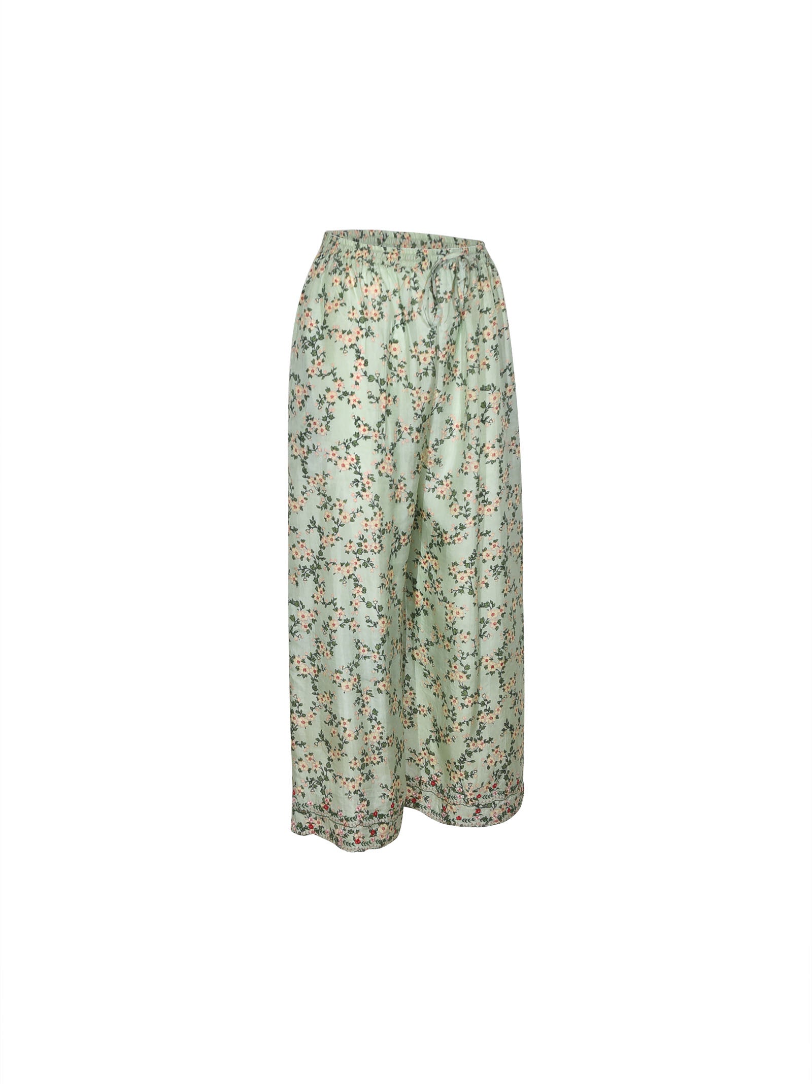 pantaloni elastico gamba larga 