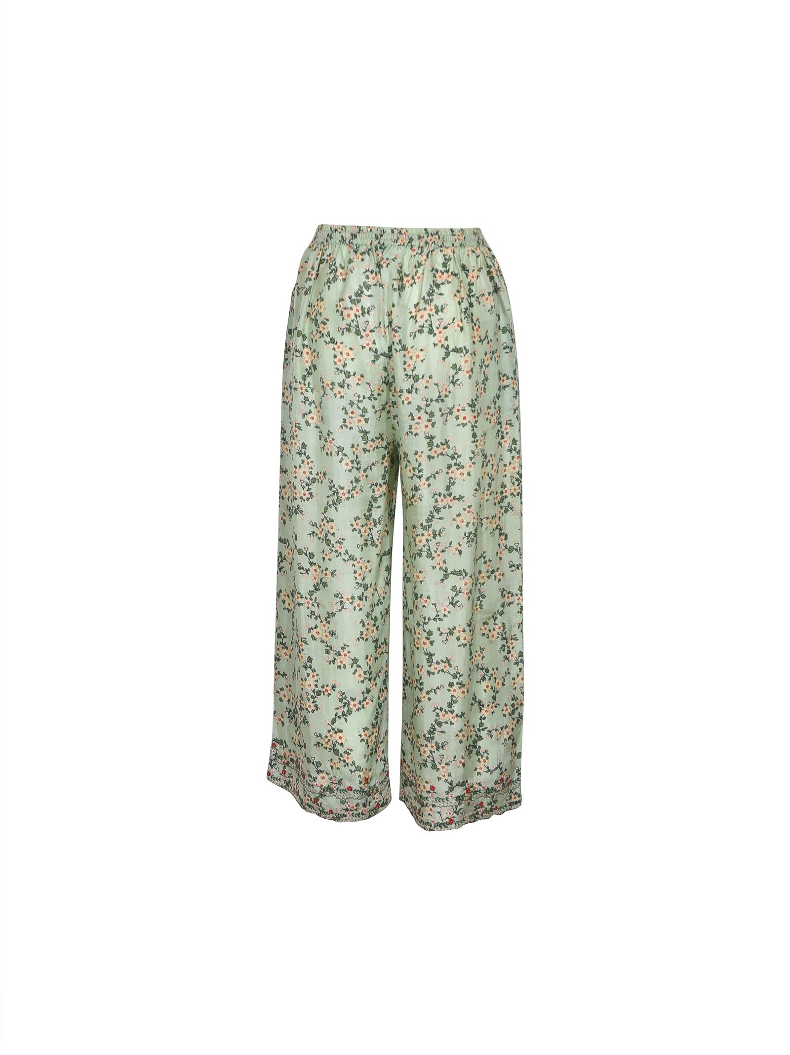 pantaloni elastico gamba larga 