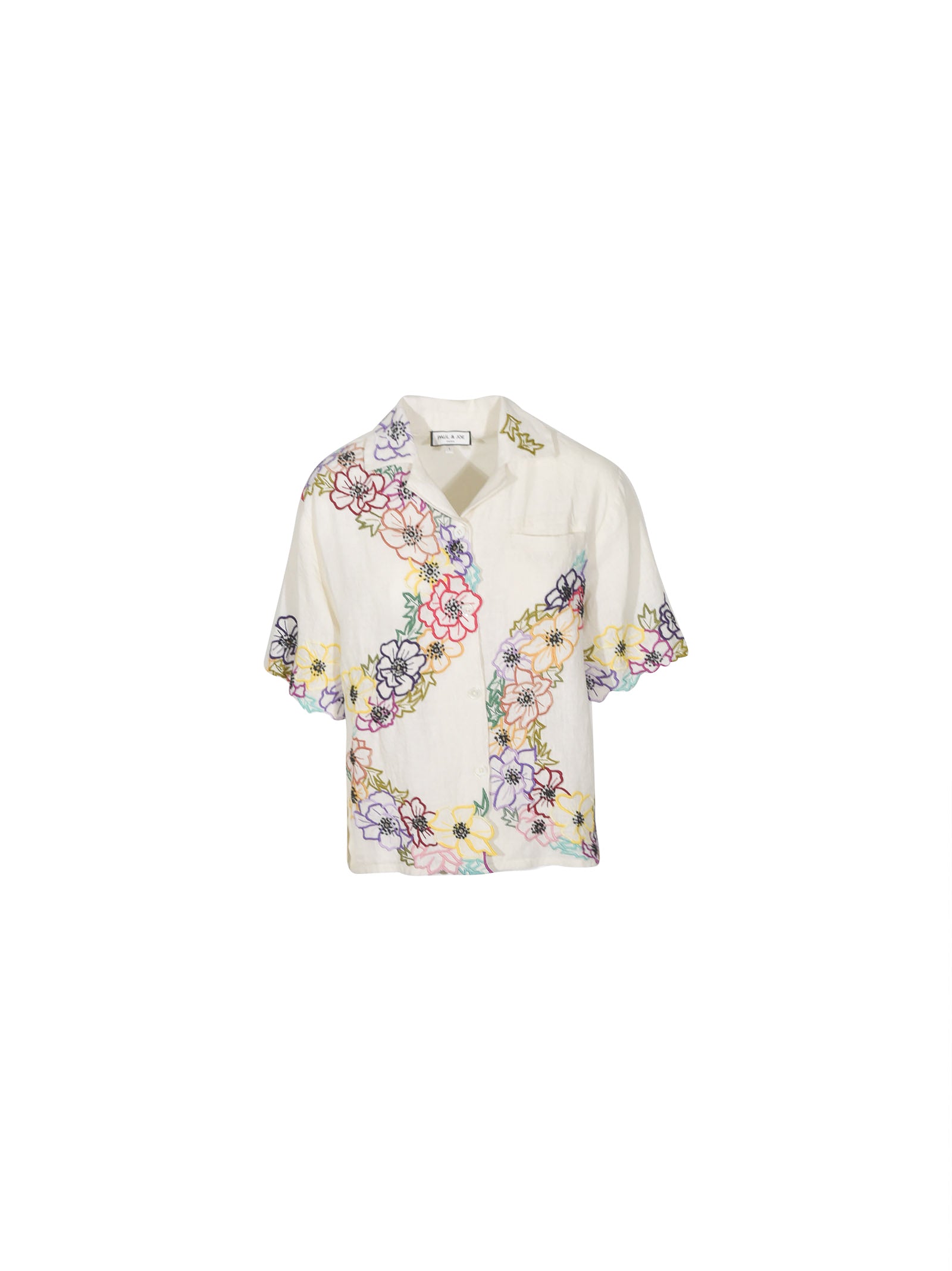 camicia m/m con ricamo 