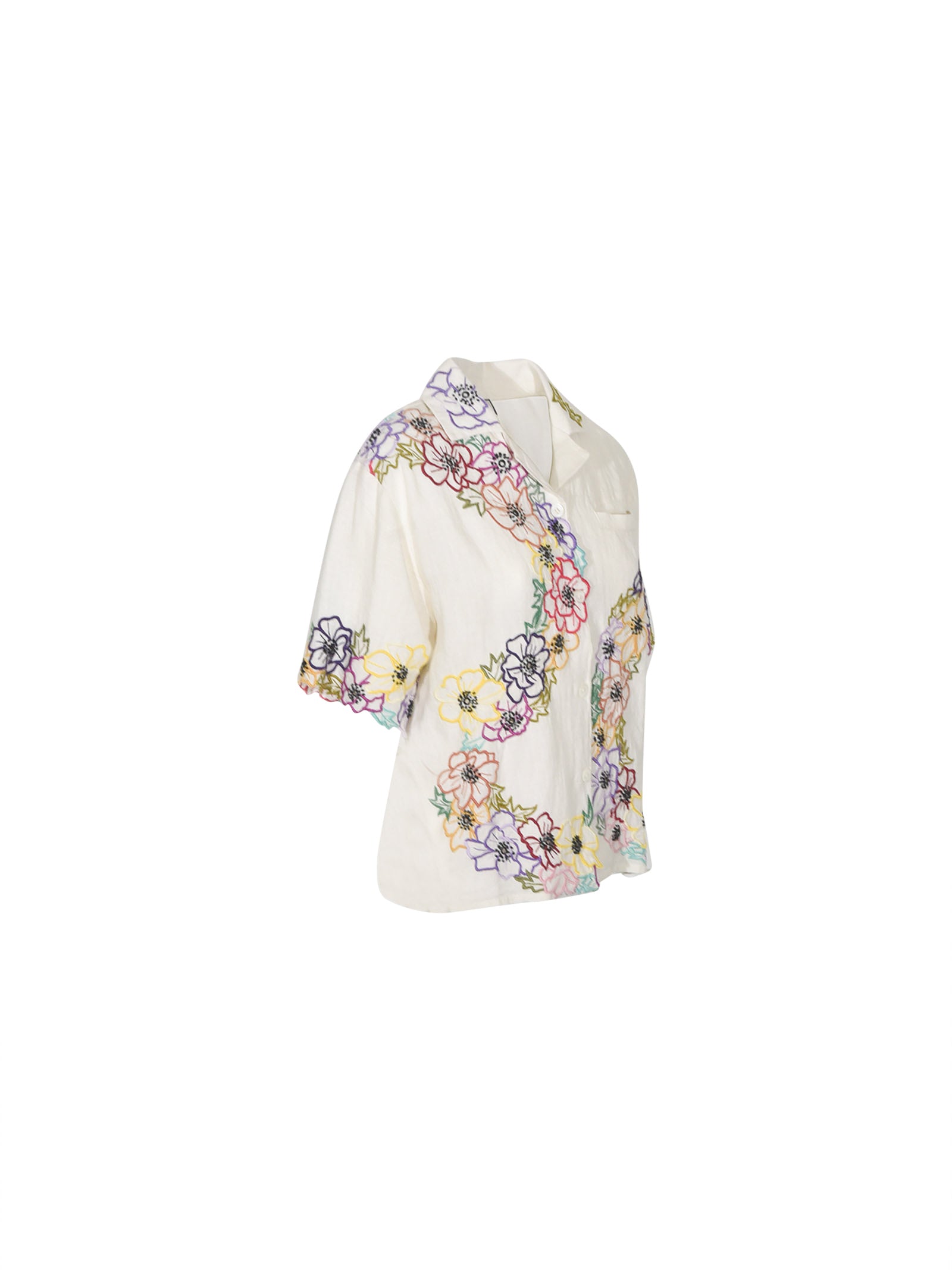 camicia m/m con ricamo 