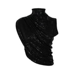 top paillettes assimmetrico s/m collo alto 