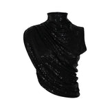 top paillettes assimmetrico s/m collo alto 