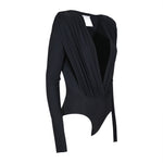 body m/l scollo v spalla imottita 