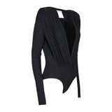 body m/l scollo v spalla imottita 