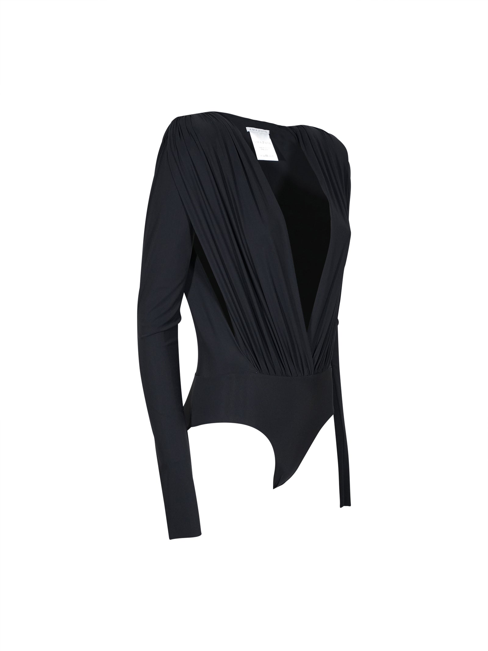 body m/l scollo v spalla imottita 