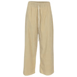 pantaloni velluto a costine gamba larga elastico in vita 