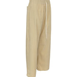 pantaloni velluto a costine gamba larga elastico in vita 