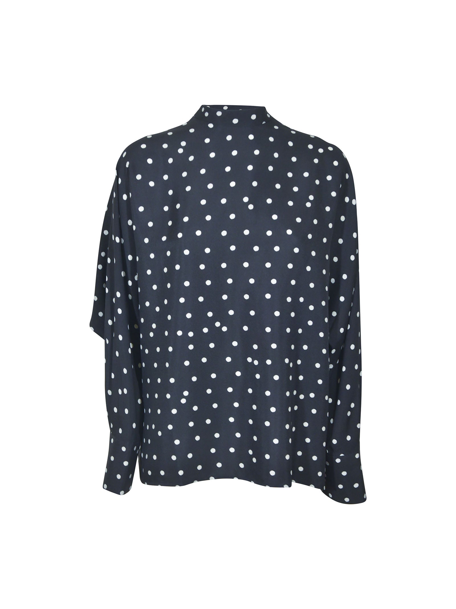 camicia v dietro con fiocco pois 