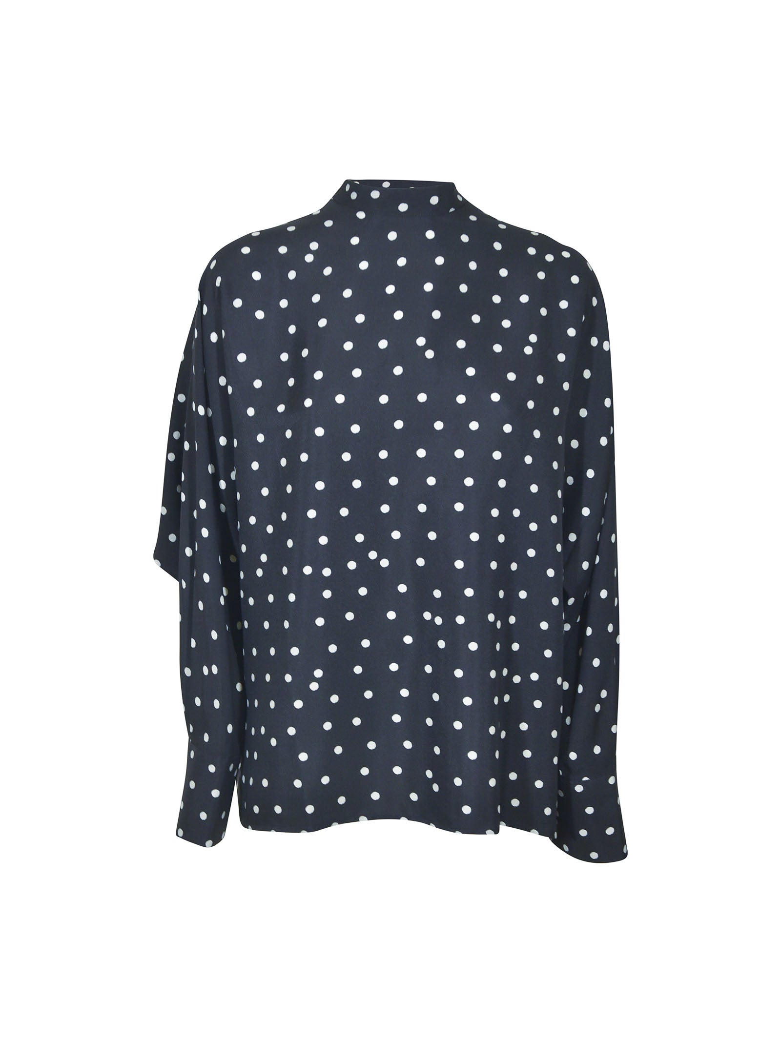 camicia v dietro con fiocco pois 