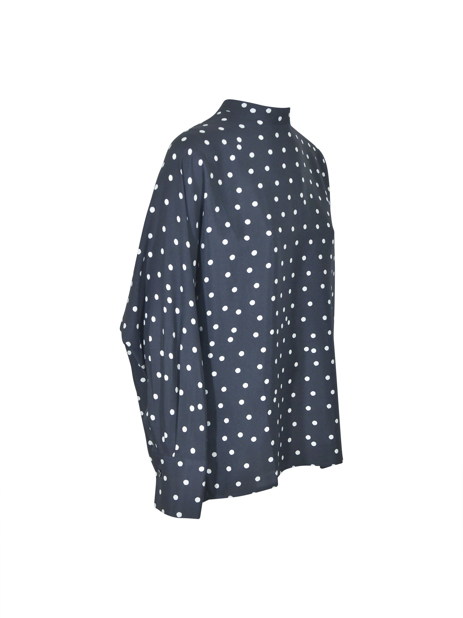camicia v dietro con fiocco pois 