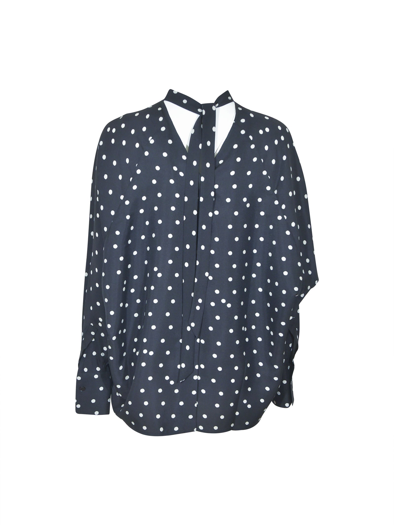 camicia v dietro con fiocco pois 
