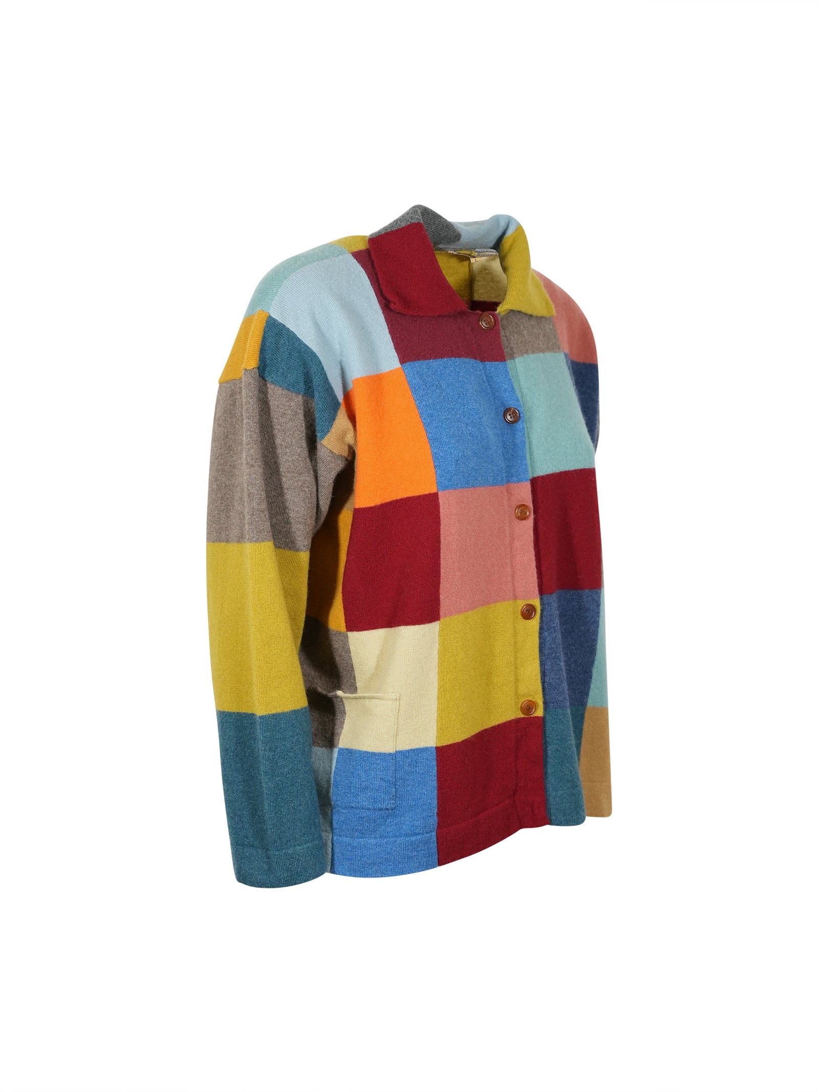 cardigan con colletto multicolor 