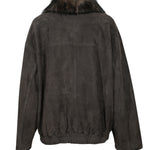 bomber camoscio collo pelo 