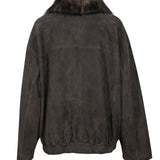 bomber camoscio collo pelo 