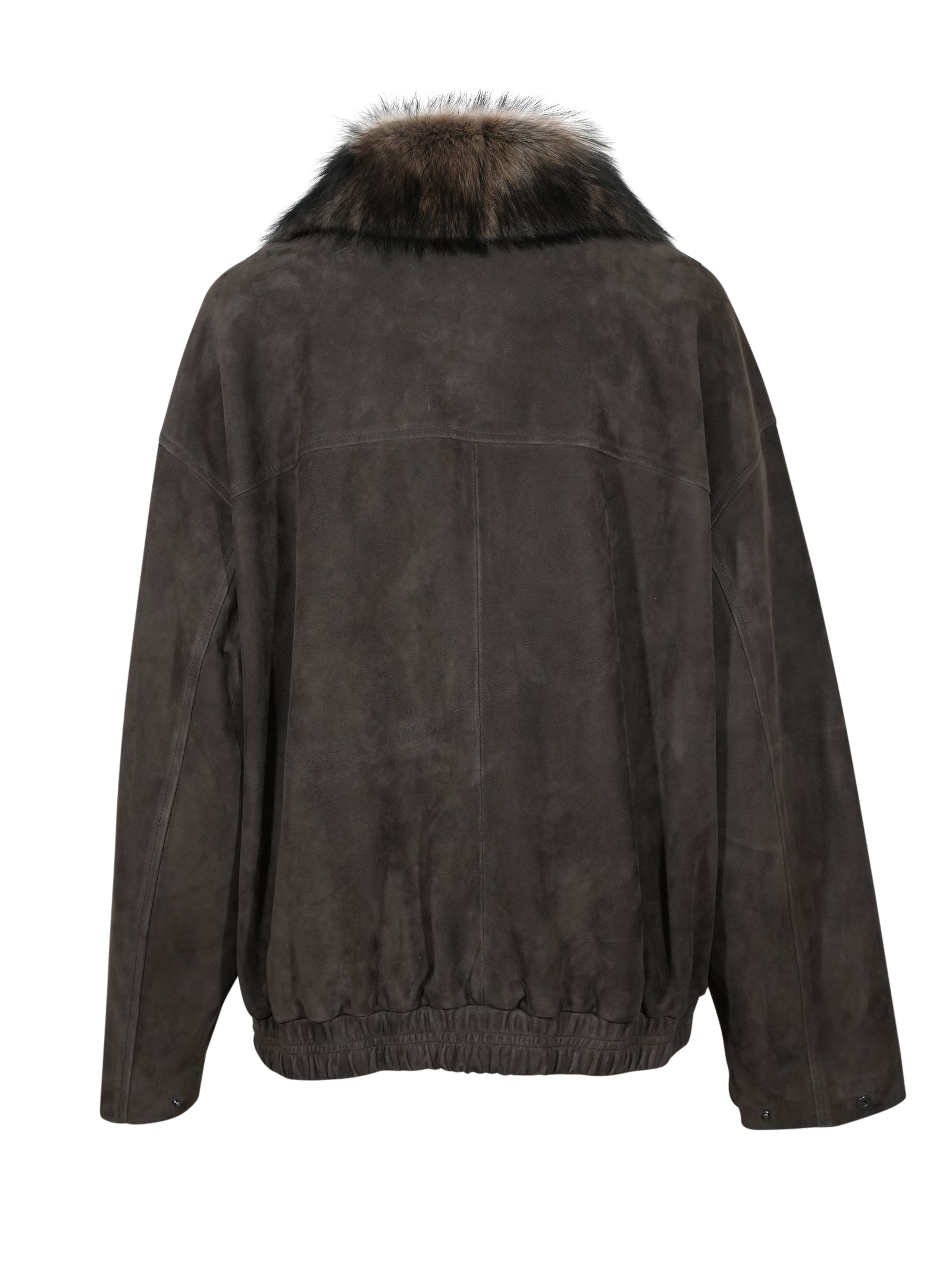 bomber camoscio collo pelo 