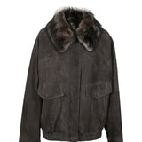 bomber camoscio collo pelo 
