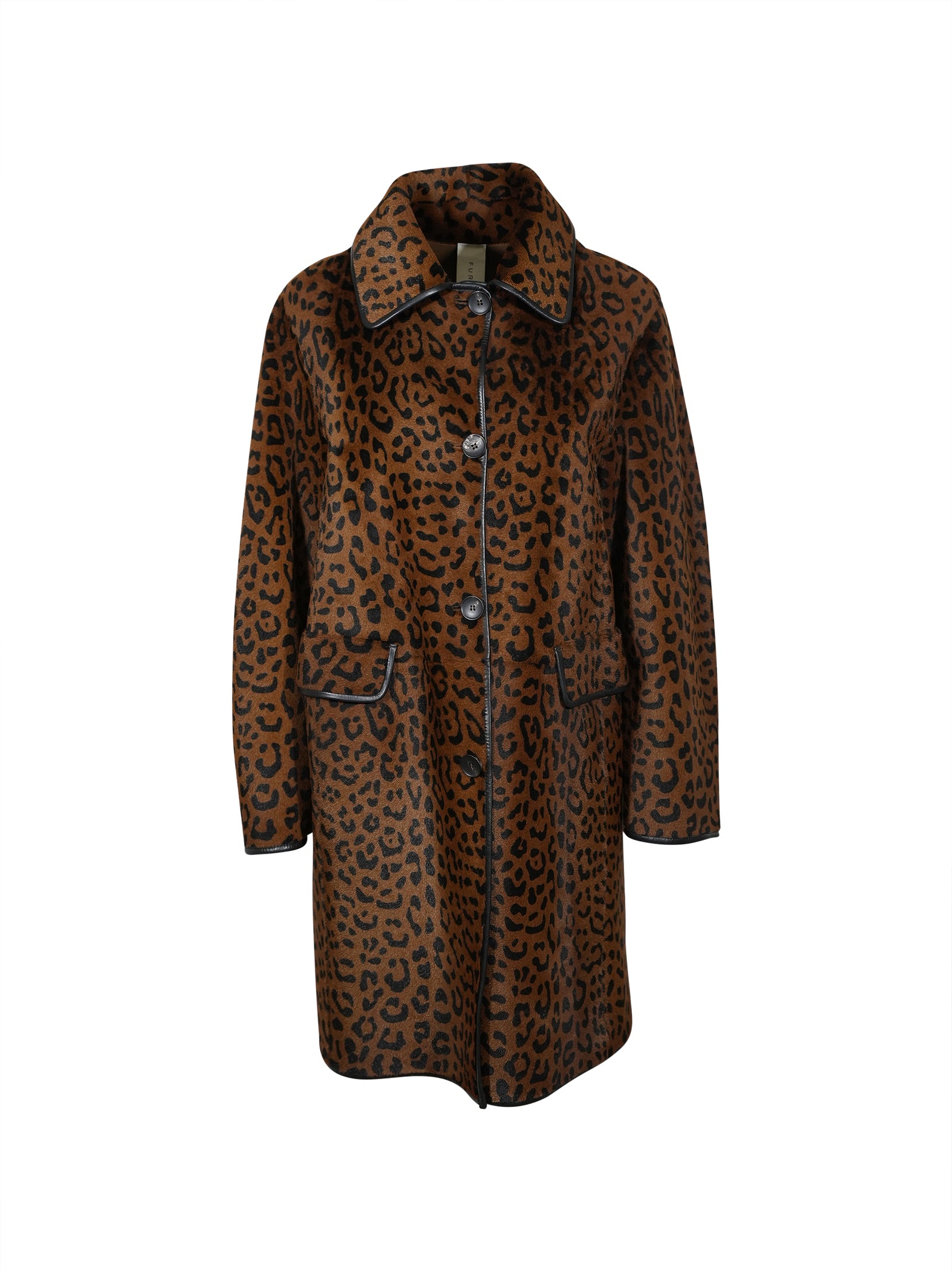 cappotto maculato collo a camicia 