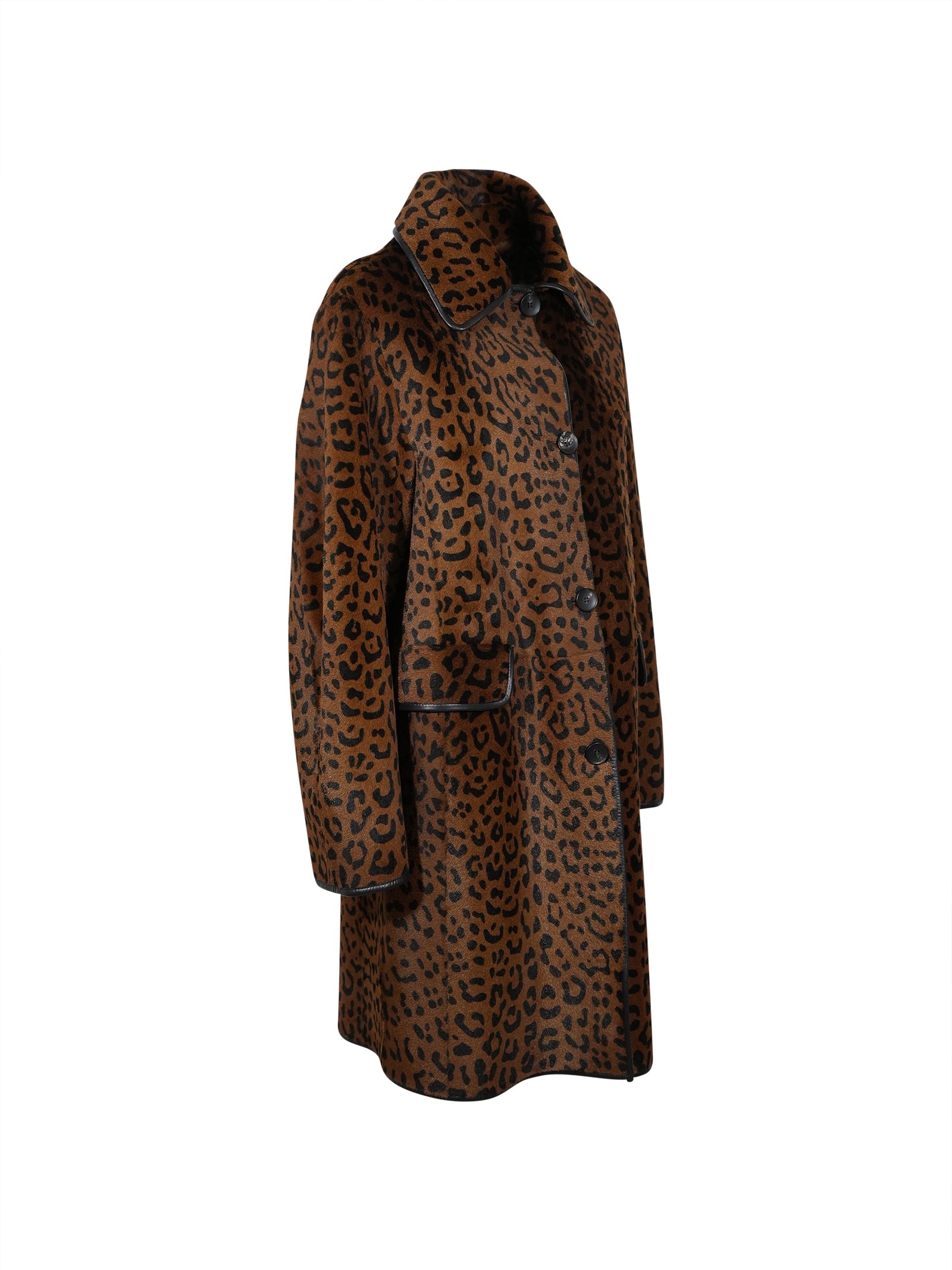 cappotto maculato collo a camicia 