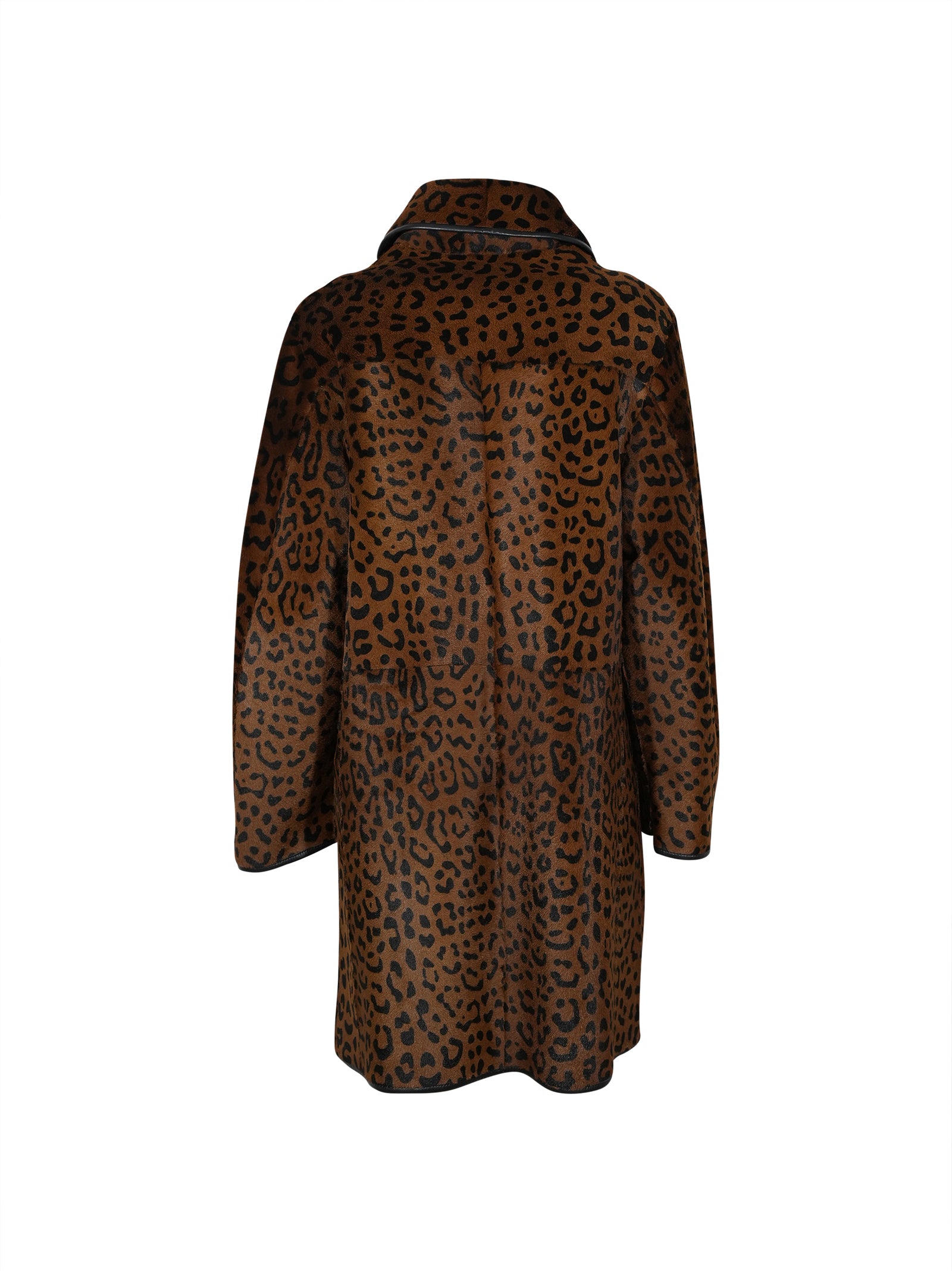 cappotto maculato collo a camicia 