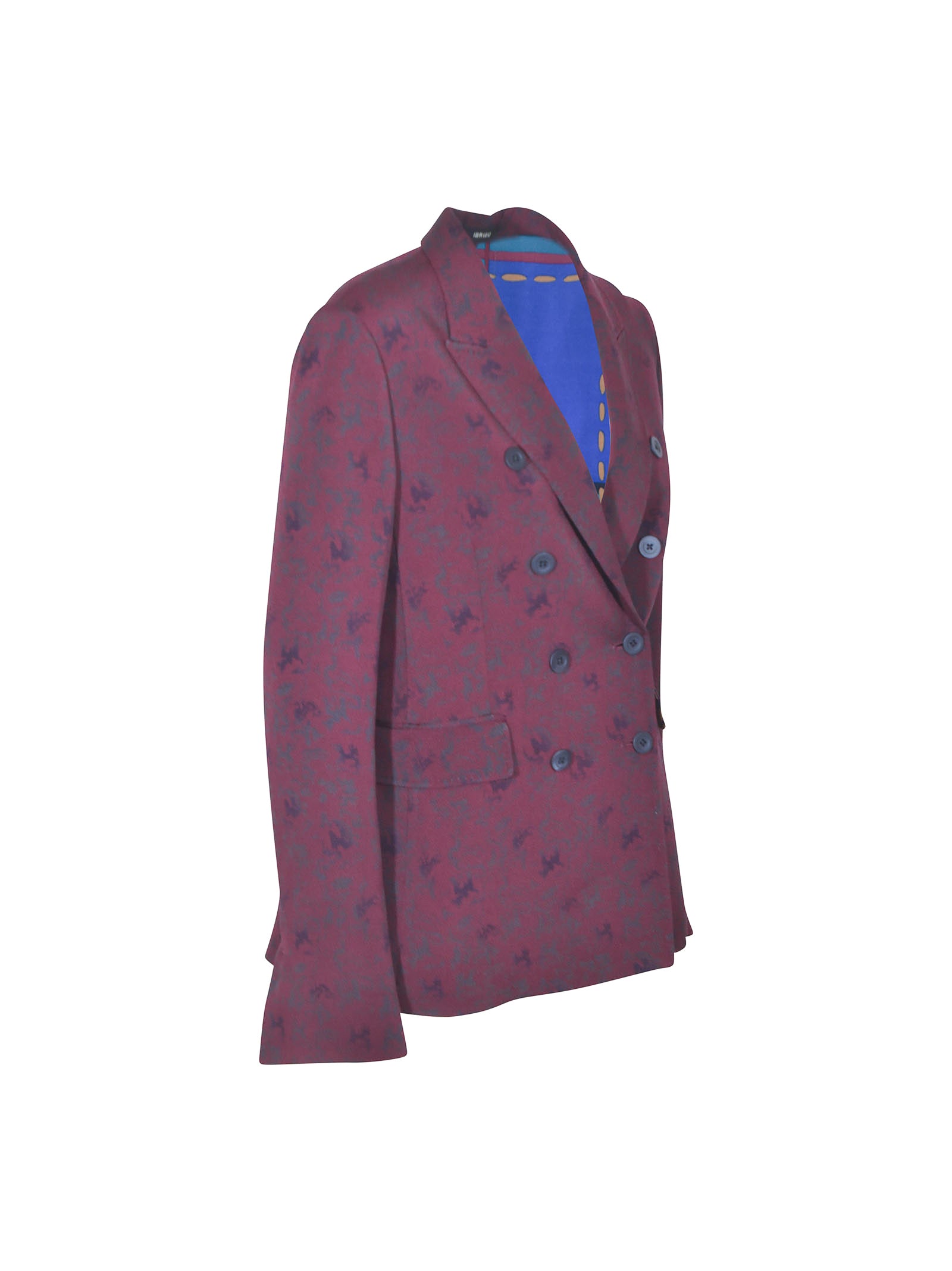 giacca doppiopetto kimono con foulard in schiena 