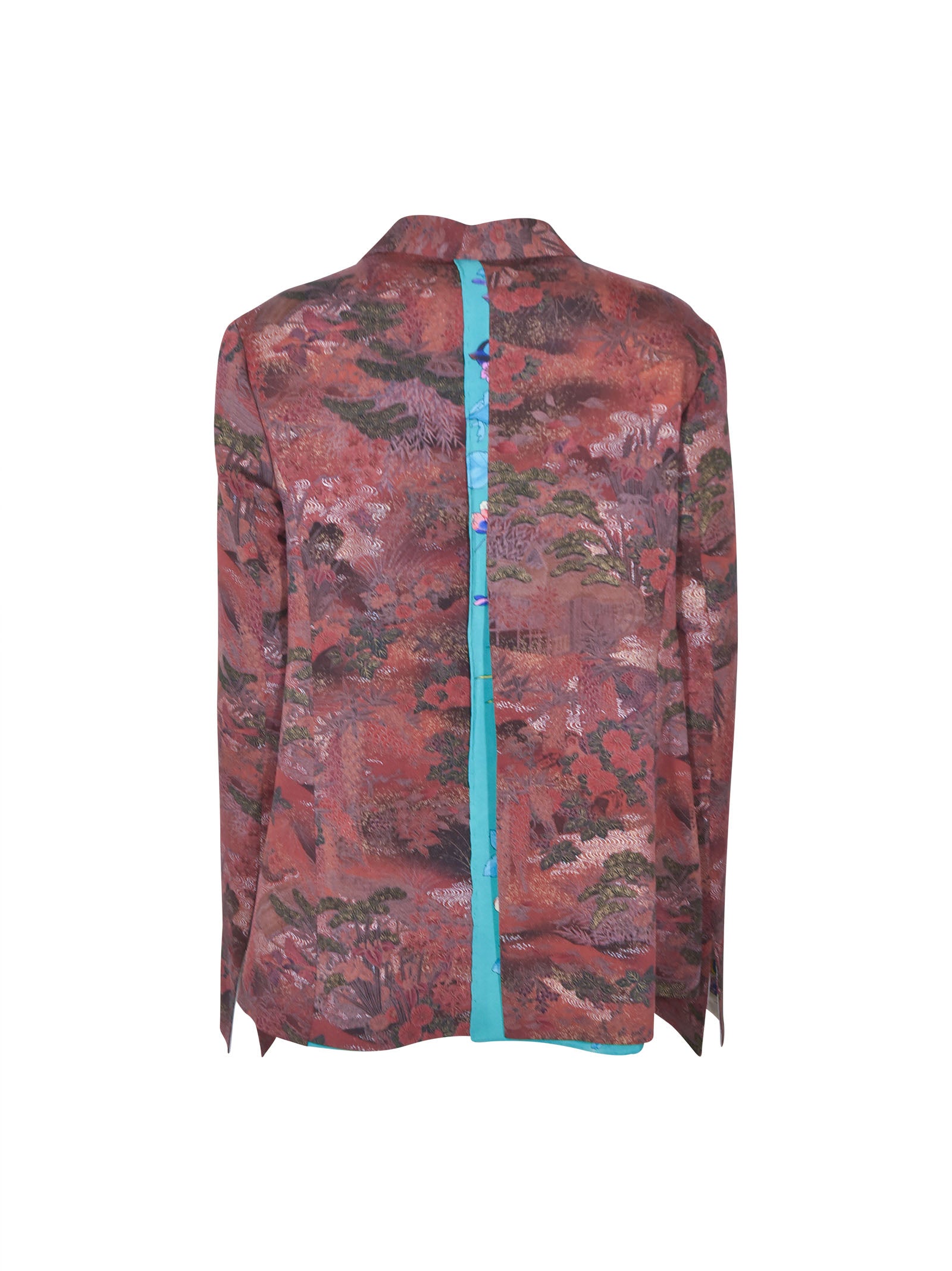 giacca doppiopetto kimono con foulard in schiena 