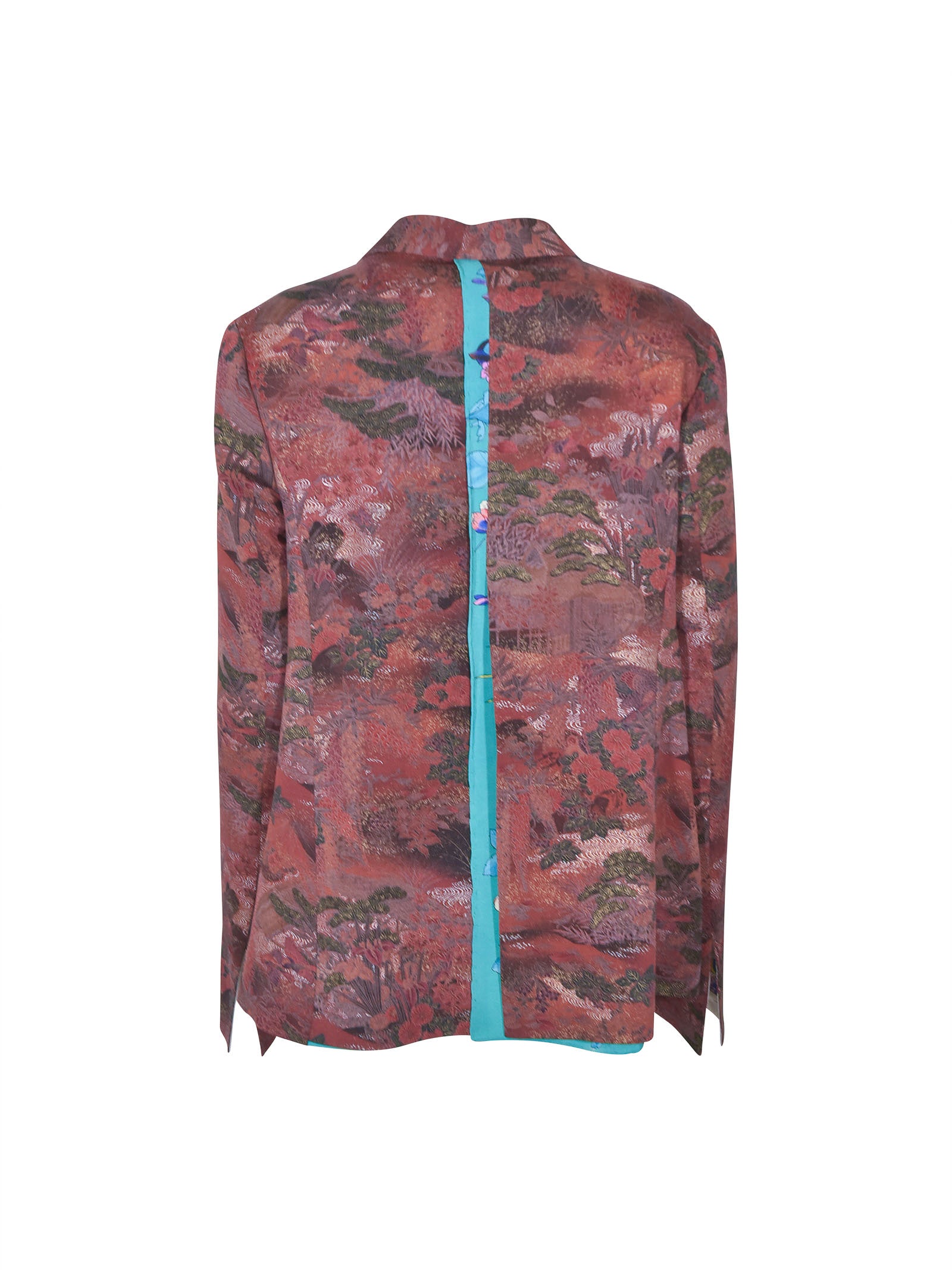 giacca doppiopetto kimono con foulard in schiena 