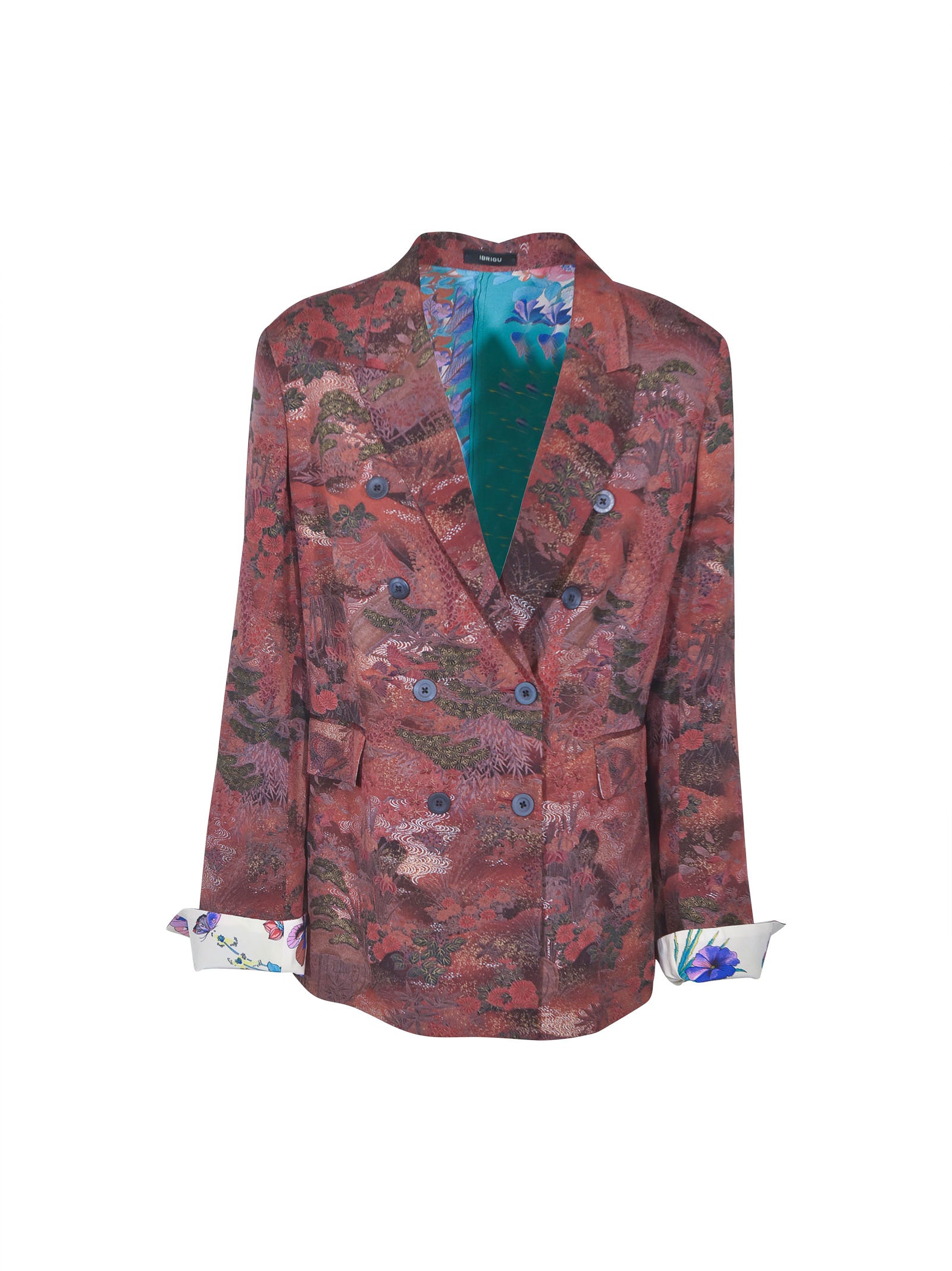 giacca doppiopetto kimono con foulard in schiena 