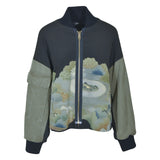 bomber con tasconi e inserto kimono vintage 