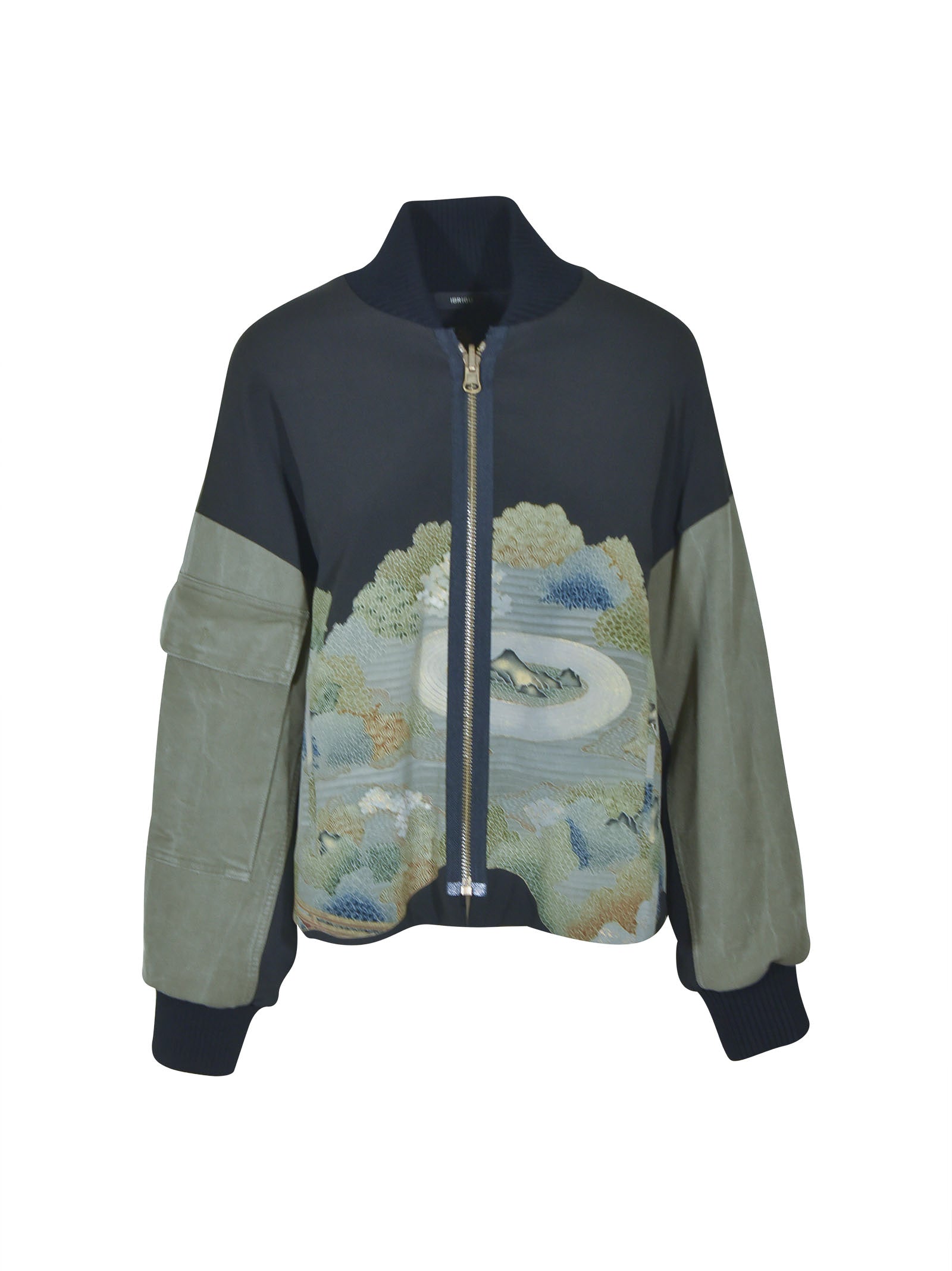 bomber con tasconi e inserto kimono vintage 