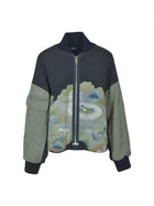 bomber con tasconi e inserto kimono vintage