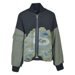 bomber con tasconi e inserto kimono vintage 