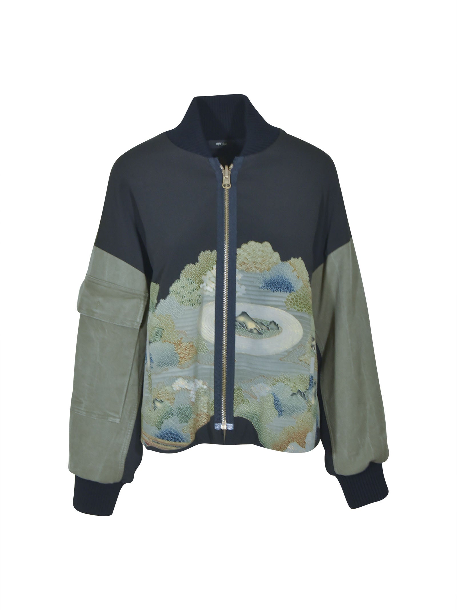 bomber con tasconi e inserto kimono vintage 