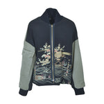 bomber con tasconi e inserto kimono vintage 