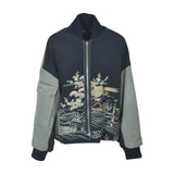 bomber con tasconi e inserto kimono vintage 