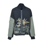 bomber con tasconi e inserto kimono vintage 