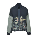 bomber con tasconi e inserto kimono vintage 