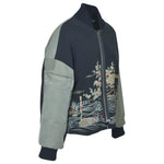 bomber con tasconi e inserto kimono vintage 