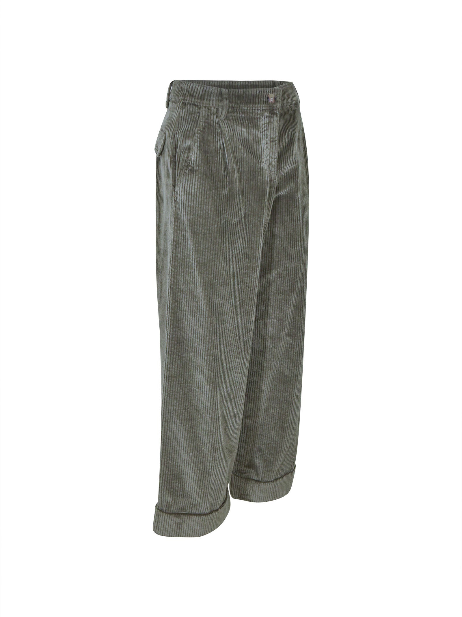 pantaloni spencer velluto coste rocciatore gamba larga con risvolto 