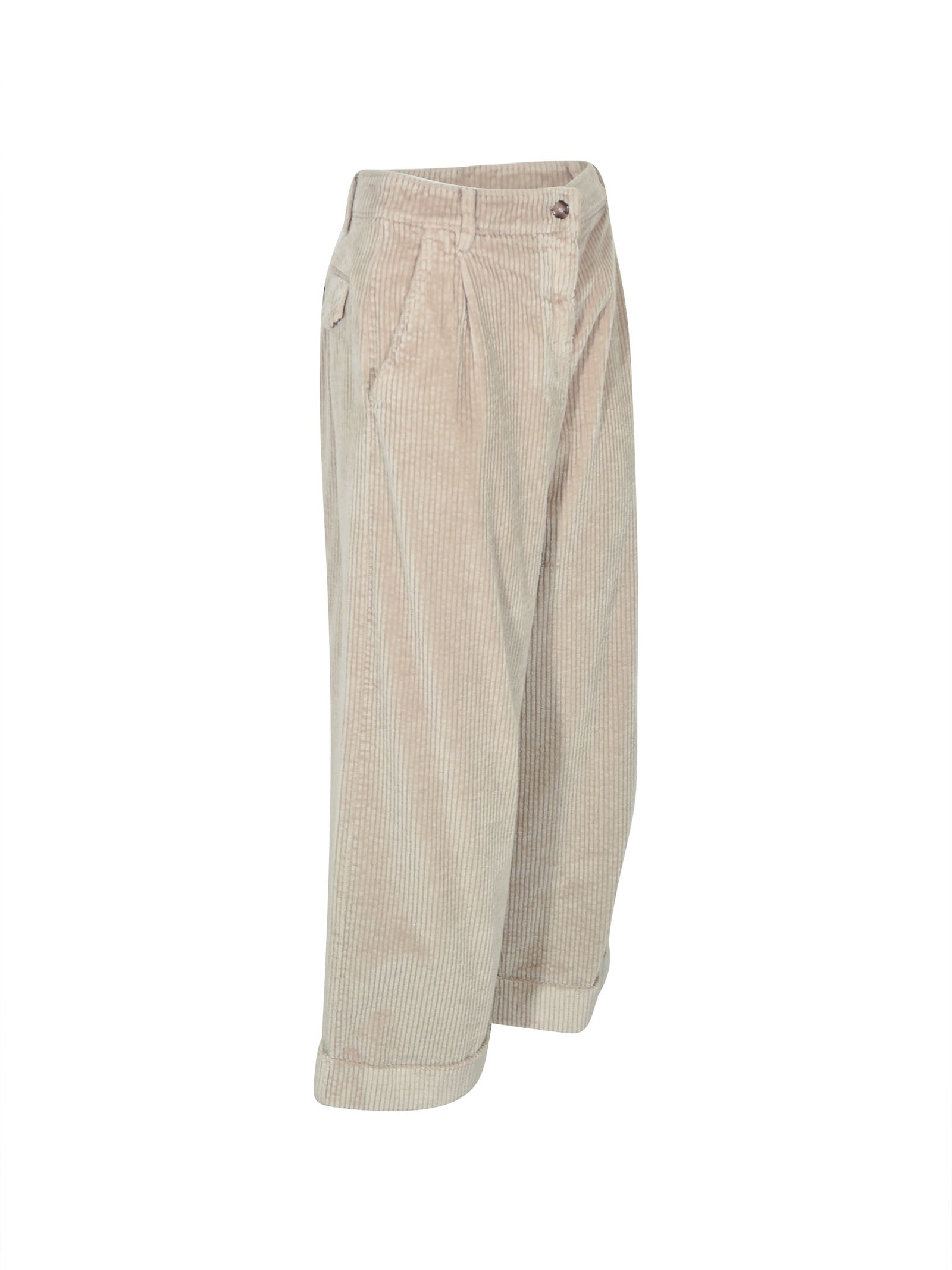 pantaloni spencer velluto coste rocciatore gamba larga con risvolto 