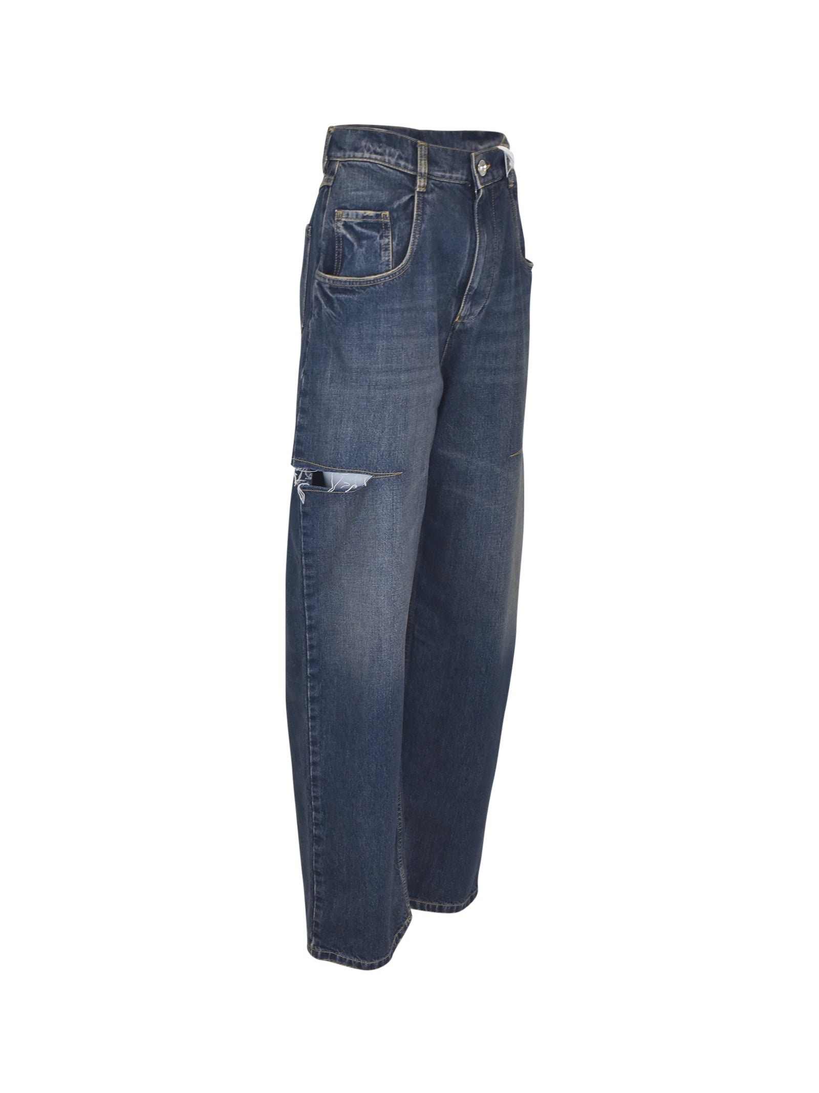 jeans con tagli laterali 