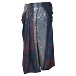 gonna lunga drappeggiata in paillettes stampate 